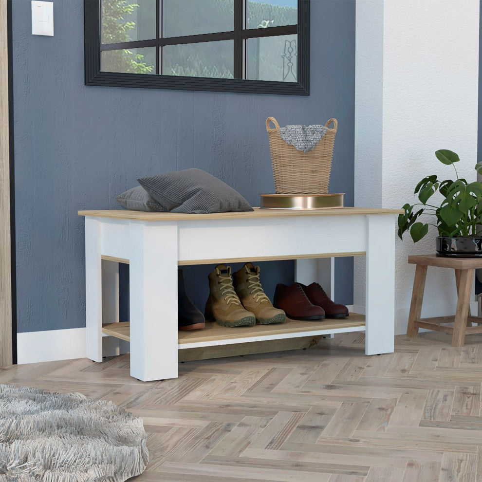 Saturn Storage Table, Light Oak / White