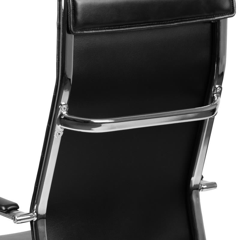 Hansel High Back LeatherSoft  Ribbed Executive Swivel Office Chair, Black