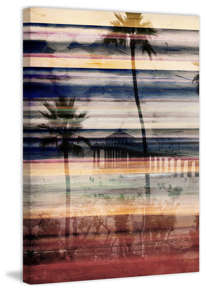 "Palms by the Pier" Print on Canvas, 16"x24"