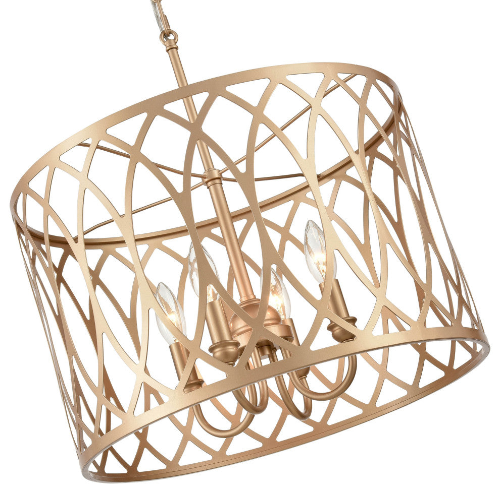 4 Light 18 in. Painted Modern Gold Pendant