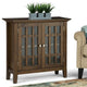 Solid Wood 32" Wide Low Storage Media Cabinet In Rustic Natural Aged Brown
