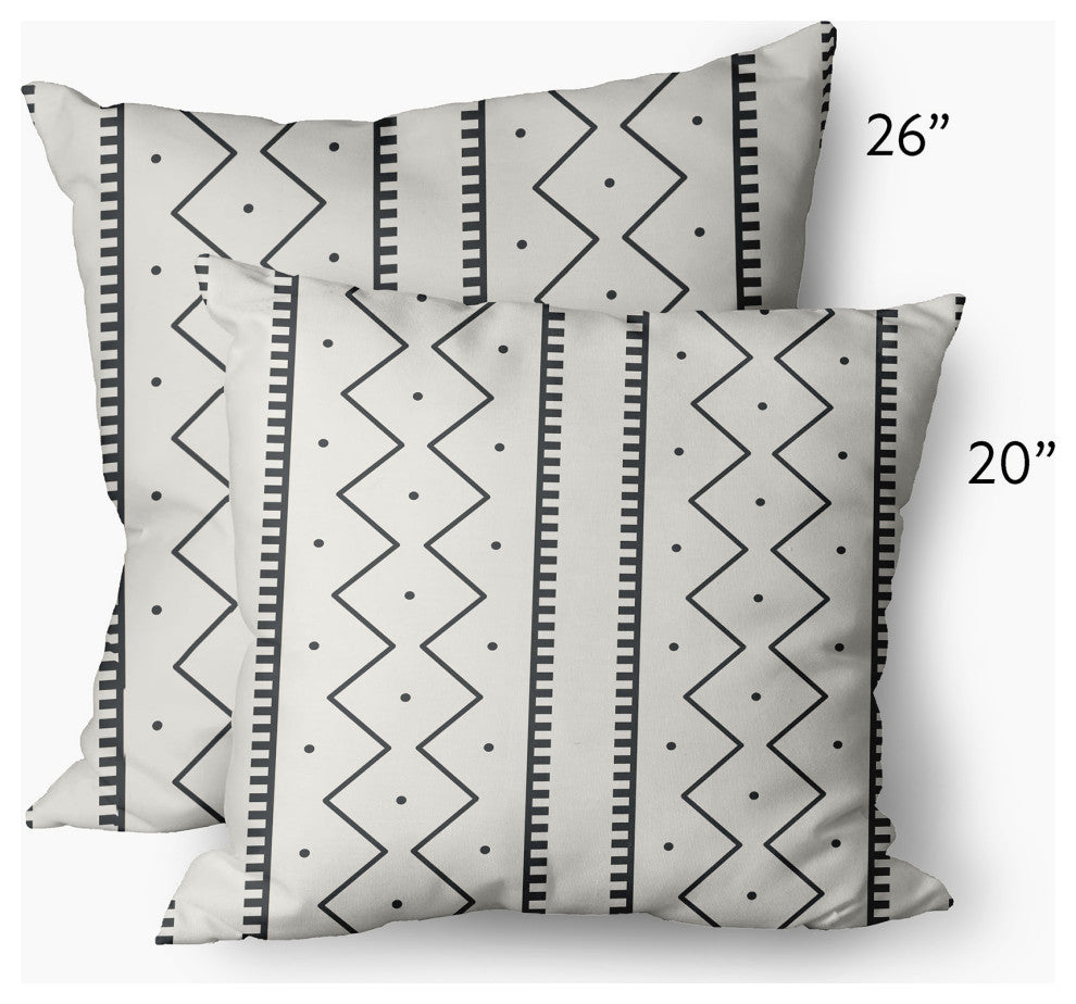 Mudcloth Decorative Throw Pillow, Pepper, 26"x26"