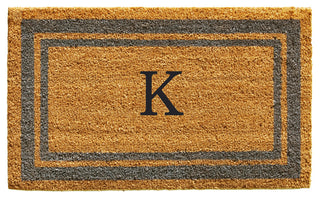 Periwinkle Border 18"x30" Monogram Doormat, Letter K