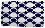 Cuban Flare Small Modcircles Geometric Print Bath Mat, Navy Blue, 17"x24"