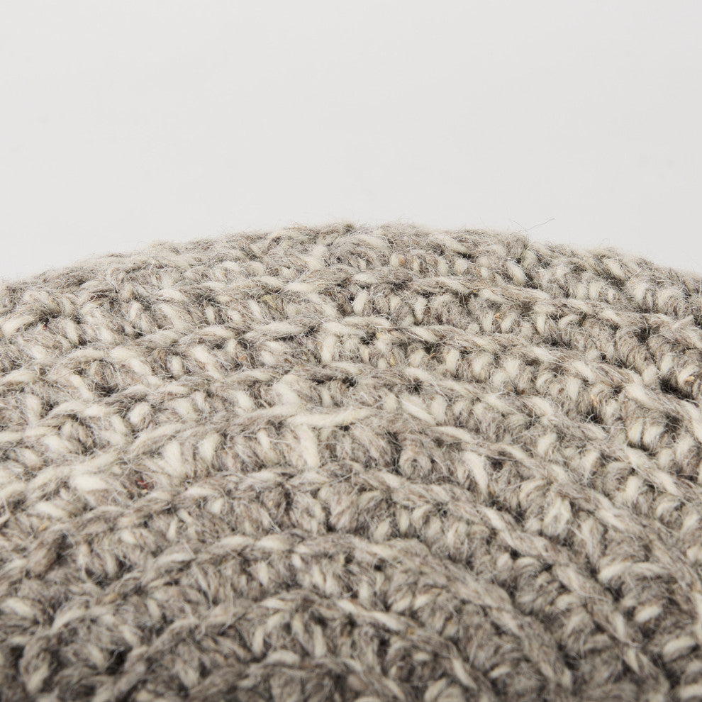 Bina Taupe Wool 4-Legged Stool