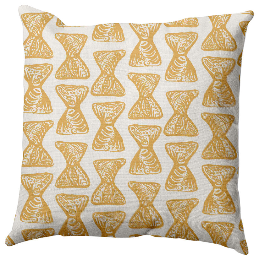 Bongo Rhythm Outdoor Pillow, Yellow, 16"x16"