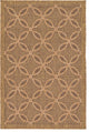 Unique Loom Light Brown Spiral Outdoor 3' 3 x 5' 0 Area Rug