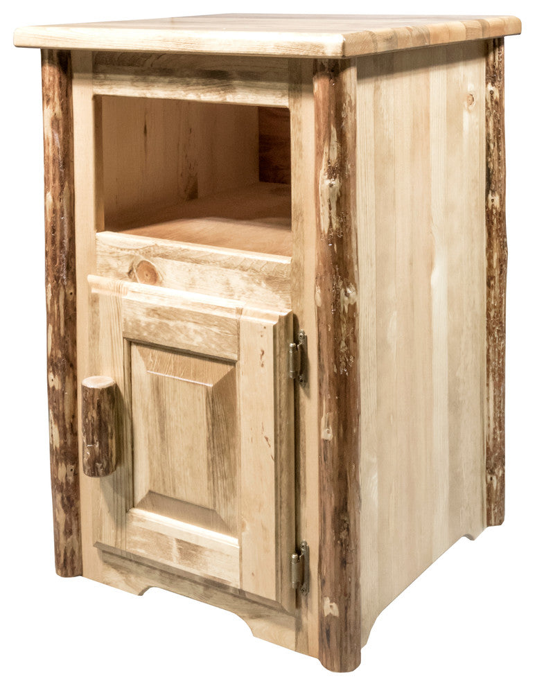 Glacier Country End Table with Door, Right Hinged