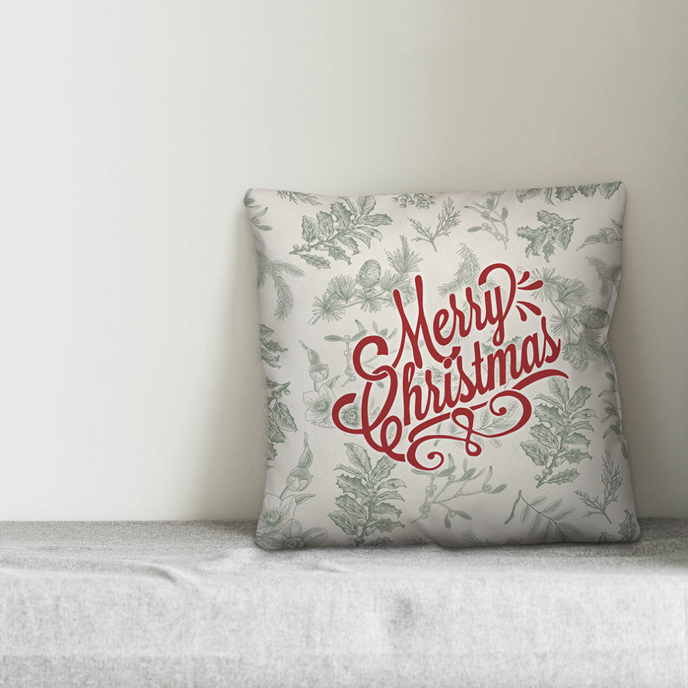 Merry Christmas 20"x20" Throw Pillow Cover