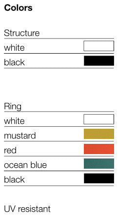 Ko Accent Stool/Black With Ocean Blue Ring