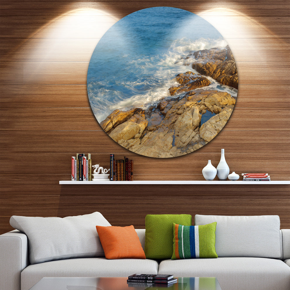 Rocky Hong Kong Seashore, Seashore Disc Metal Wall Art, 11"