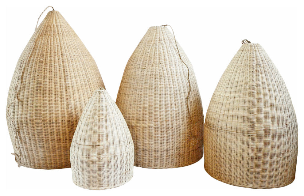 Raw Wicker Pod Lantern Medium