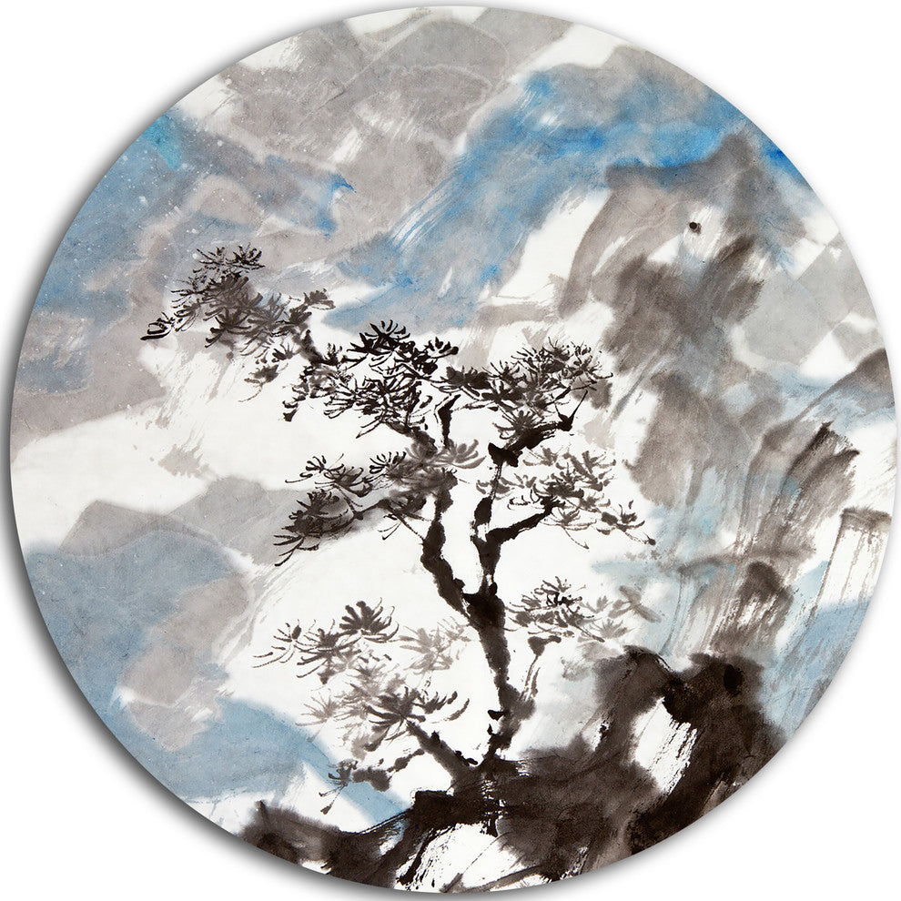 Chinese Pine Tree, Trees Round Wall Art, 11"