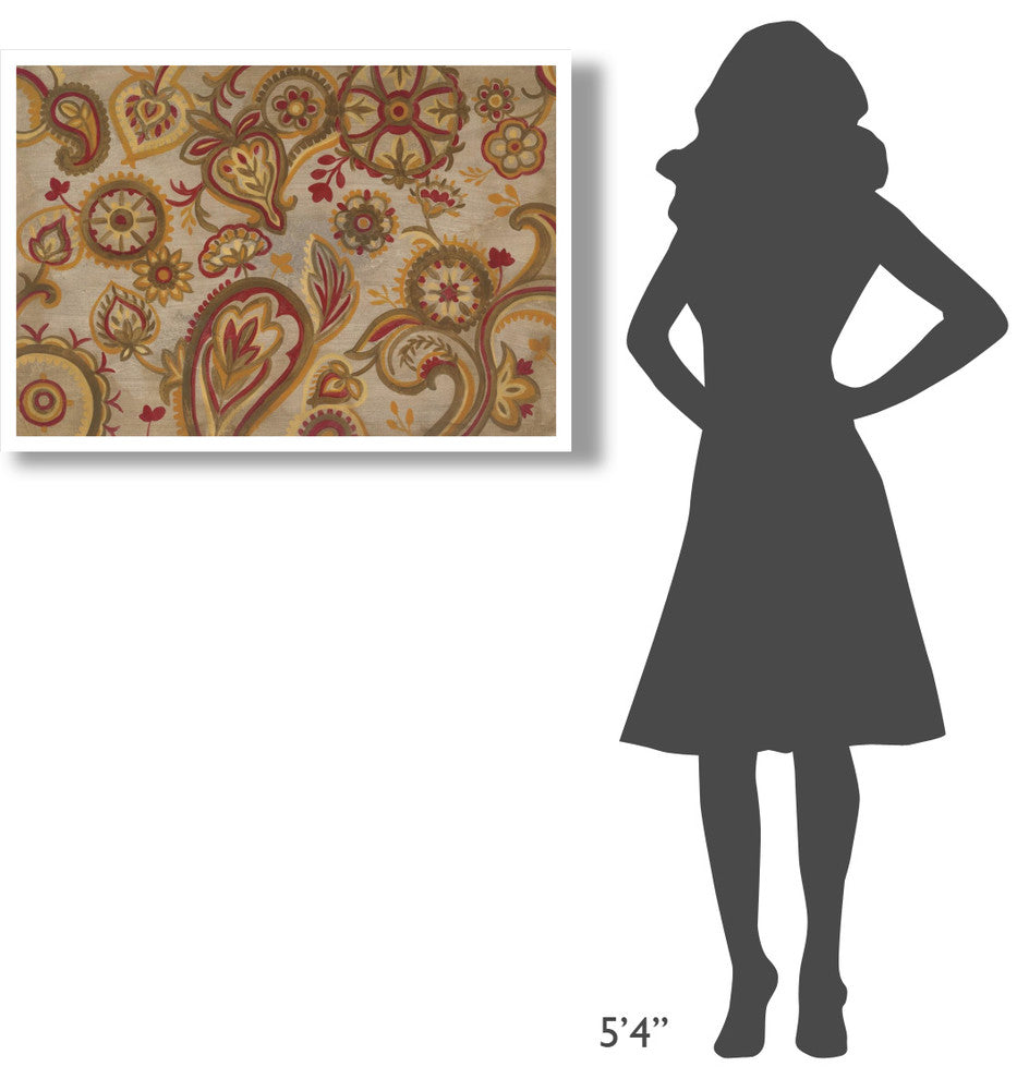"Linen Paisley" Digital Paper Print by Silvia Vassileva, 38"x26"