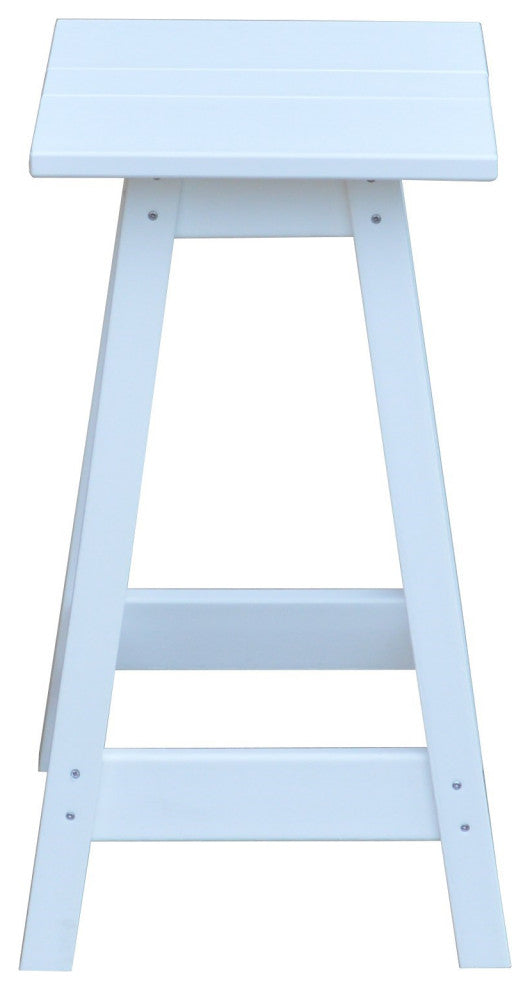 Poly Lumber Bar Stool, White, Counter Height, Square