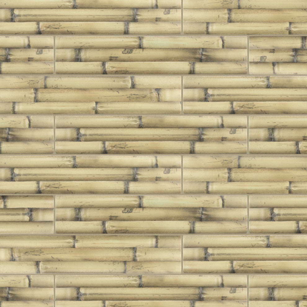 Bamboo Albufera Beige Fluted Ceramic Wall Tile