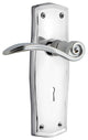 Prairie Plate With Keyhole Swan Lever, Bright Chrome, Privacy, Non-Handed