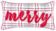 Red and Gray Christmas Plaid Lumbar Throw Pillow
