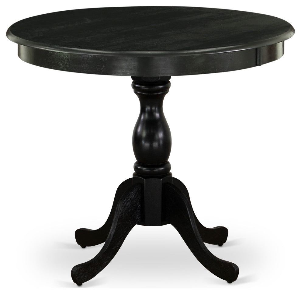3 Pc Dinette Set S, 1 Wooden Table, 2 Black Chairs,Black