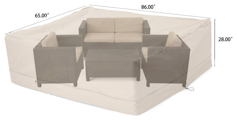 GDF Studio Coverall Outdoor Beige Waterproof Fabric Chat Set Cover