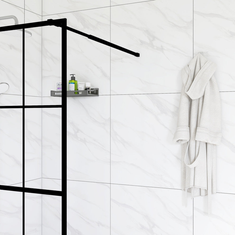 34 in. W x 72 in. H Thicken Fixed Glass Panel Shower Door
