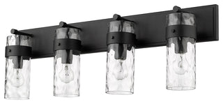 Fontaine Four Light Vanity, Matte Black