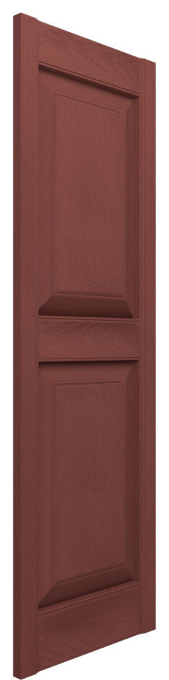 Lifetime Vinyl Standard 2-Equal Raised Panel Shutters, Red 027
