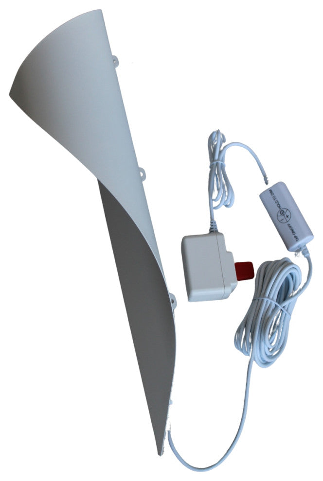 "Big Reveal" LED Corner Light 18" White Curved Metal