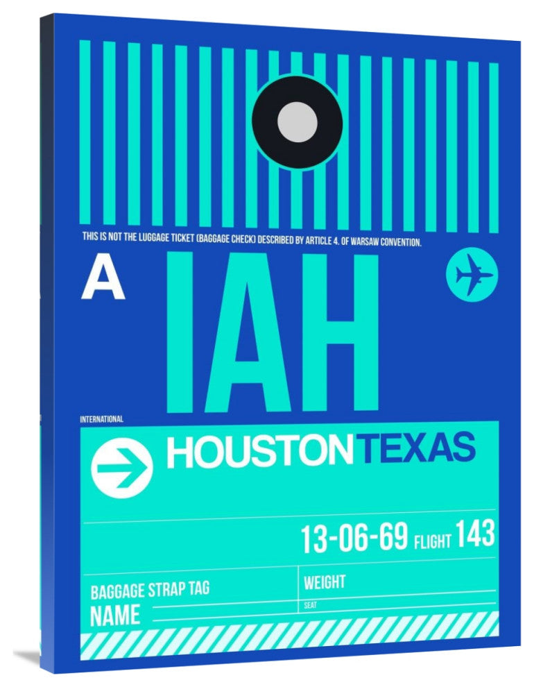 "IAH Houston Luggage Tag 2" Fine Art Print