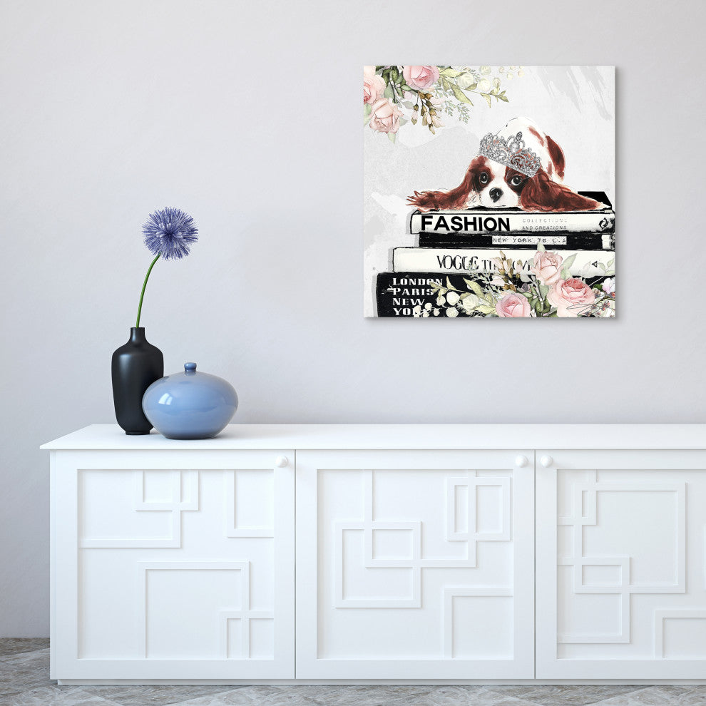 "Cavalier" Dog Wall Art Print Frameless Free Floating Tempered Glass Panel