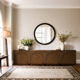 Navona Oak Veneer Sideboards / Buffet, Brown, 4pc