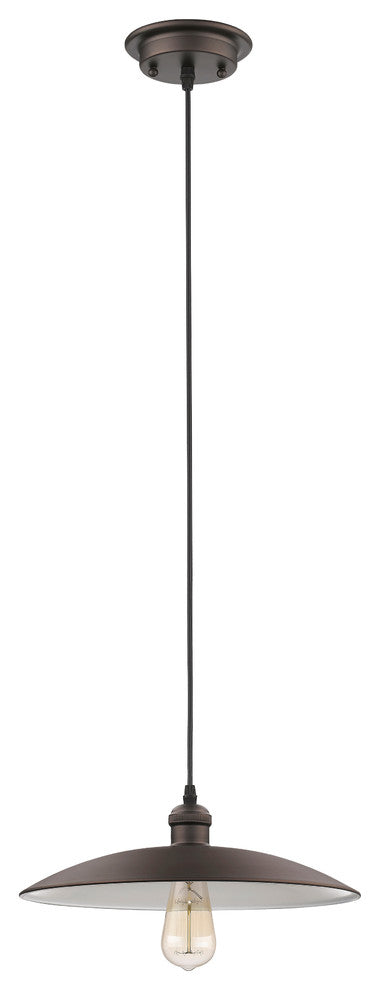 Ironclad 1-Light Rubbed Bronze Ceiling Mini Pendant 14"