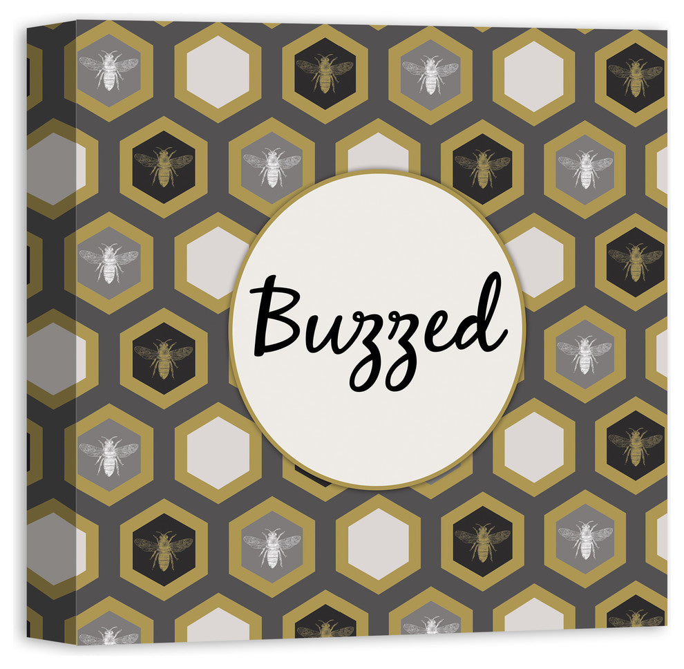 Buzzed Honeycomb Canvas Wall Art, 16"x16"