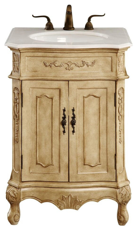 Elegant VF-1001 24" Single Bathroom Vanity Set, Antique Beige