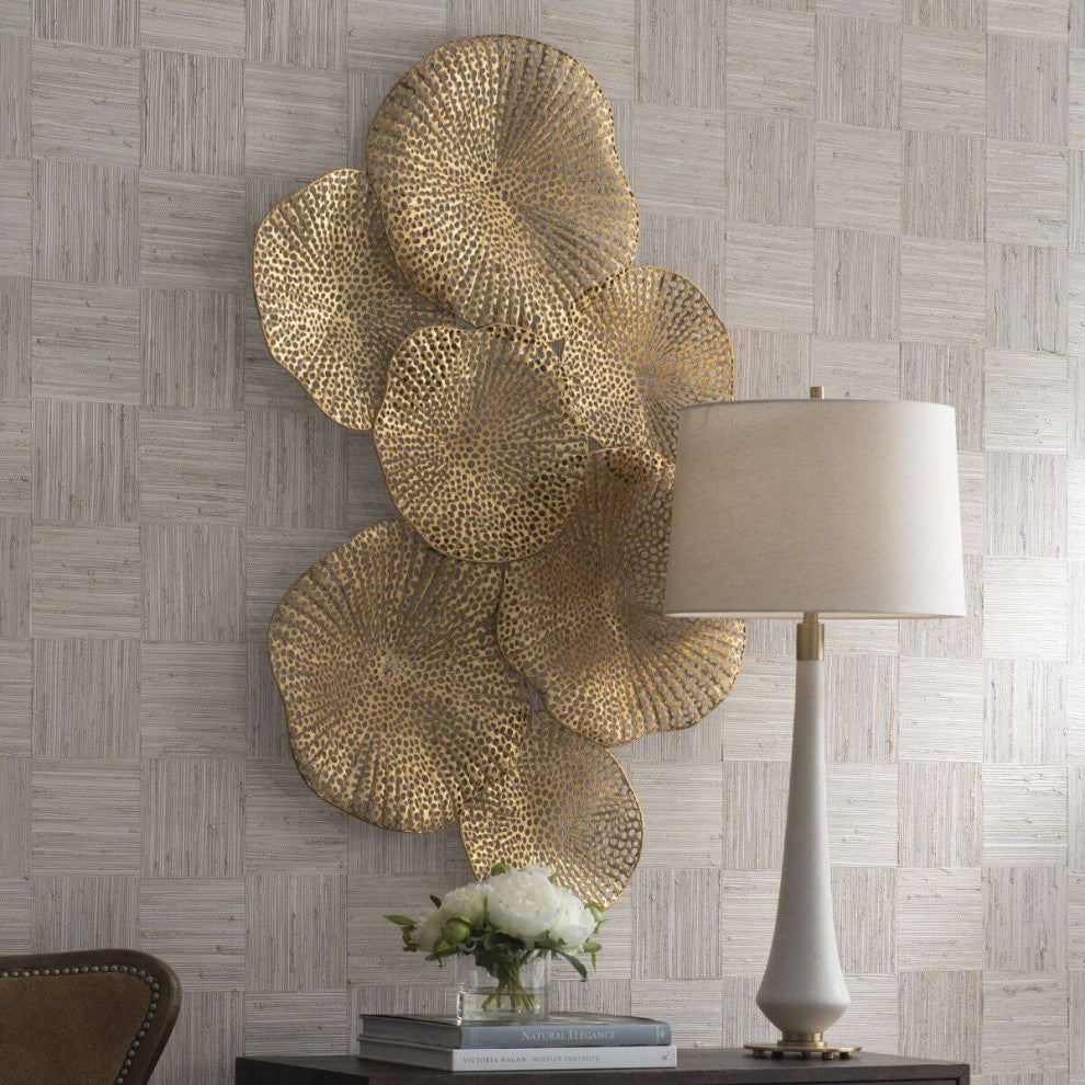 Uttermost Ripley 47x26" Metal Wall Art, Antiqued Gold