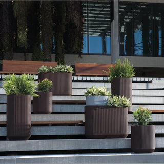 TruDrop Self-Watering Modular Deck Planter - Privacy Barrier -Bark, 40"x20"x20"H