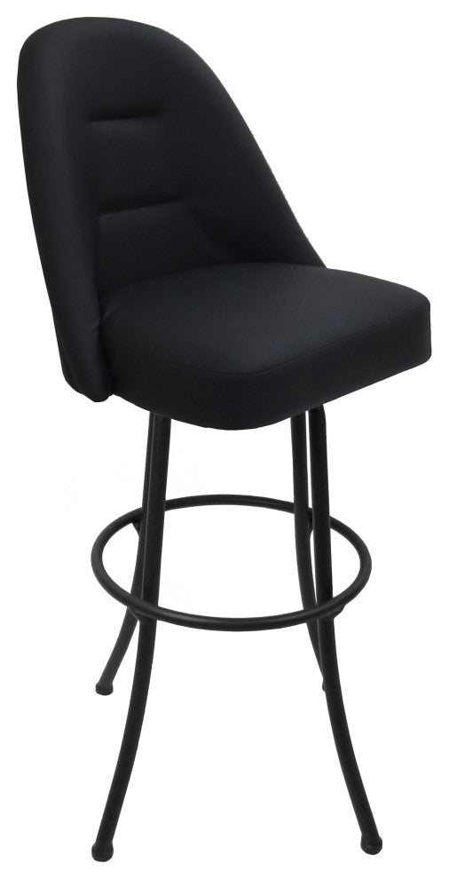 Swivel Counter 26" 30" Extra Tall 34" Metal Bar Stool M-235, Black Vinyl - Grey
