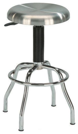 Adjustable work stool, stainless steel frame