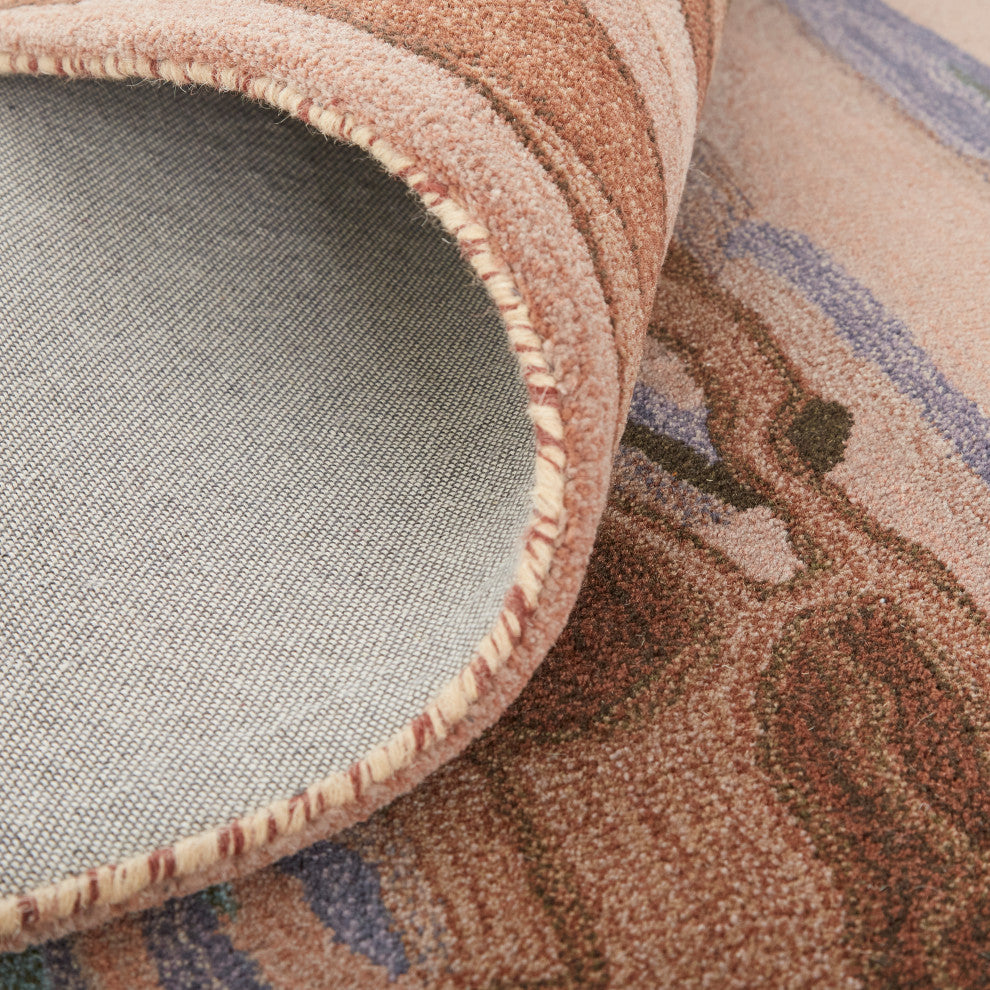 Weave & Wander Nakita Rug, Copper/Dusty Pink/Turquoise, 5ft x 8ft Rug