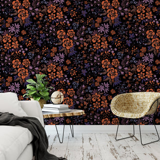 Devon Floral Wallpaper, Sample 12"x8"