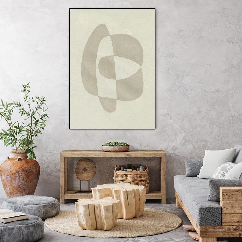 "Soft Shape III" Framed Canvas by Giant Art 18"x24"