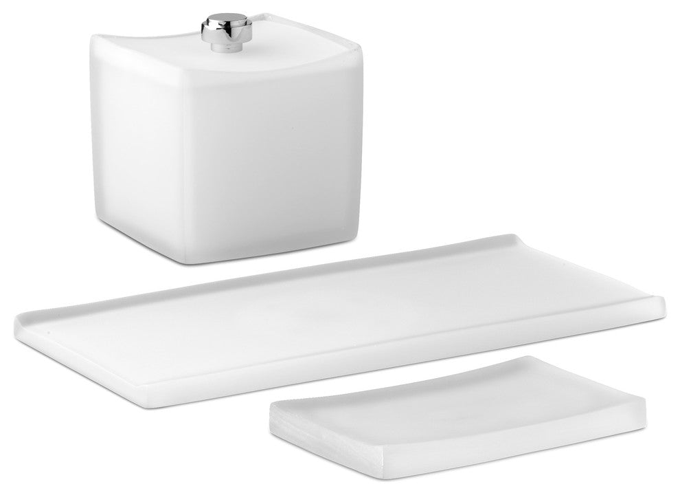 Kraftware Captiva White 3-Piece Amenity Set