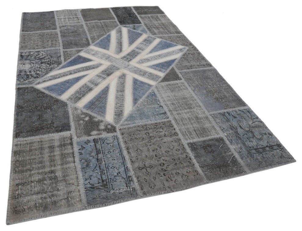 Rug N Carpet - Handmade Oriental 6' 7'' x 10' 1'' Flag Patchwork Rug