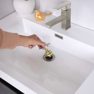 STYLISH Brushed Nickel Pop-Up Bathroom Sink with Overflow Set of Two