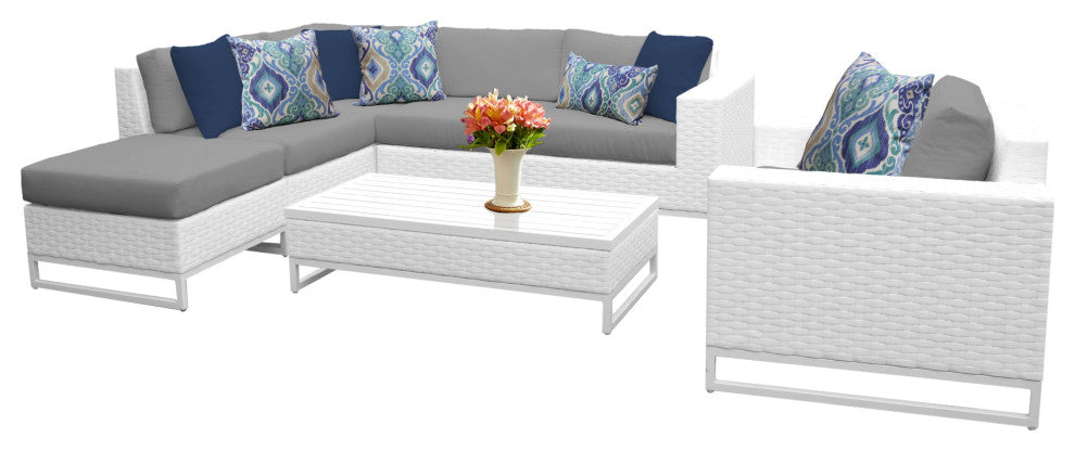 Miami 7 Piece Outdoor Wicker Patio Furniture Set 07f