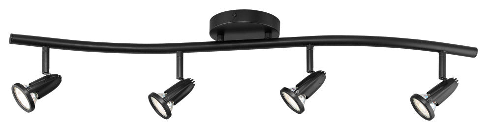 Cobra, 4-Light LED Wall/Ceiling Spotlight Bar, Black, Replaceable LED
