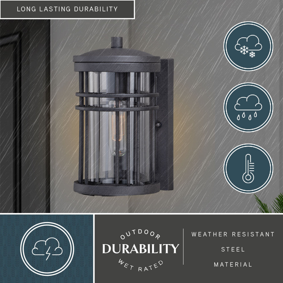 Wrightwood 6" Outdoor Wall Light Vintage Black