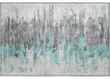 Premium Machine Washable Mayfield AMF704 Teal 1'8" x 2'6" Rug