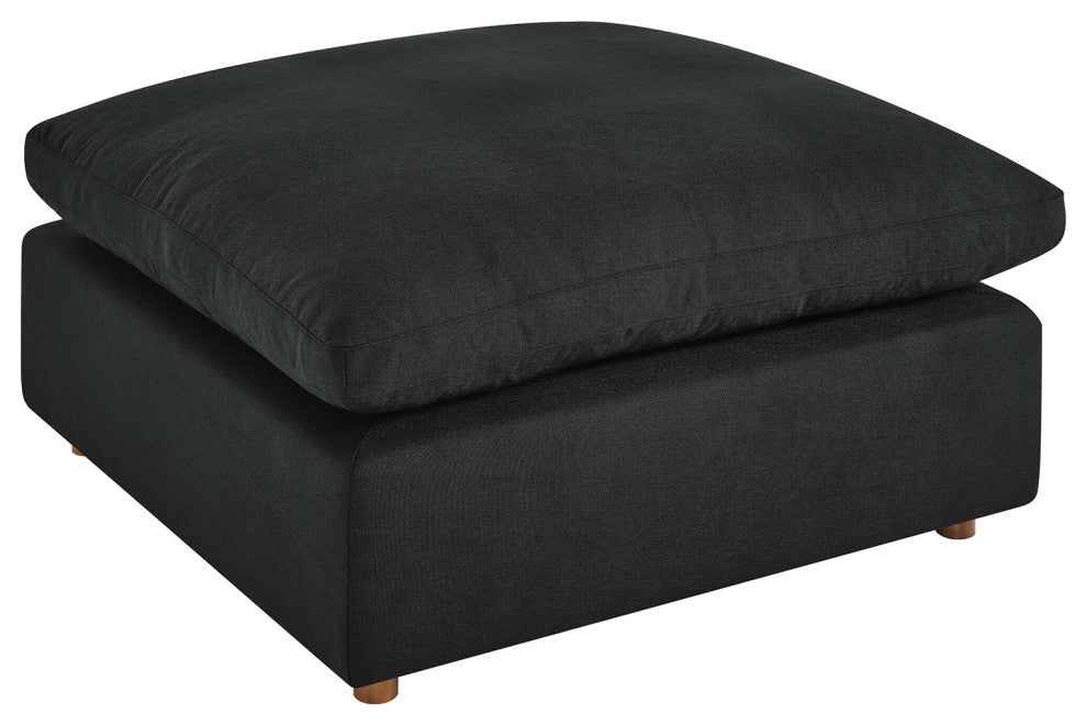 Commix Down Filled Overstuffed Ottoman, Black