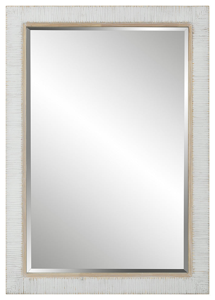 Uttermost Cape Whitewashed Rattan Mirror